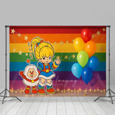 Aperturee - Aperturee Rainbow Kids Colored Balloon Cake Smash Backdrop